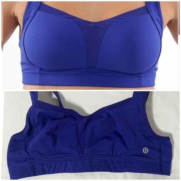 Lululemon Ta Ta Tamer II Sports Bra Pigment Blue No Size Tag Support Mesh Panel - Picture 1 of 12